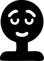 Simple Black and White Cartoon Face with a Relaxed Expression vector