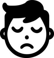 Sad boy face emoticon digital art graphic design element perfect for your project vector