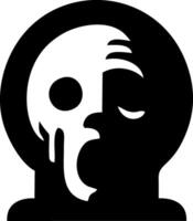Yin and Yang Symbol in Abstract Human Face Design vector