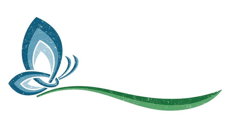 The symbol of a blue butterfly.
