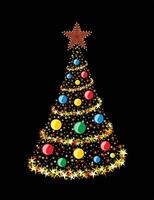 A card with Christmas tree. vector