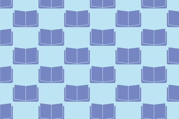 Open books pattern . Open books background . illustration