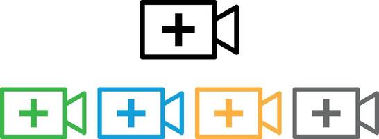 Colorful add icon set in different colors . Upload new button icon . illustration vector