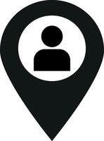 User location map pin icon . Map pointer with user icon . Person location icon . illustration vector
