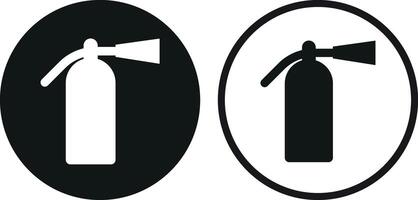 Fire extinguisher icon set in two styles . Extinguisher icon . illustration vector