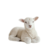 Cute Baby Lamb Isolated on Transparent Background with Soft Fluffy Wool and Gentle Expression png