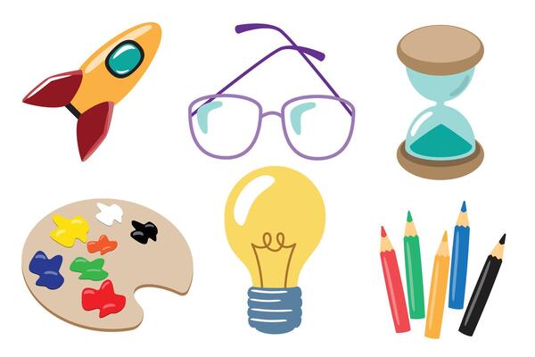 School Education Icon Set illustration