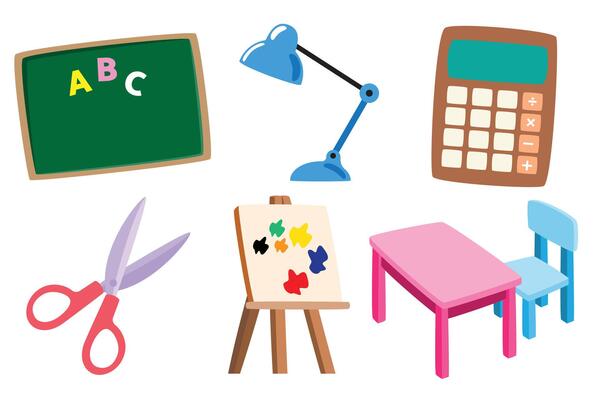 School Education Icons Set illustration