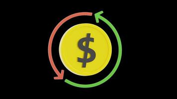 Turning Bitcoin Animated 3d video
