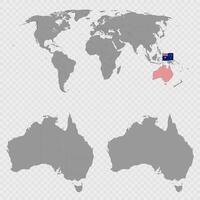 Australia Map Set with World Location. vector