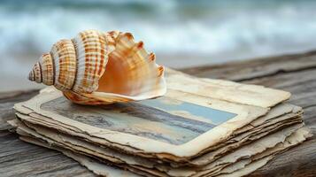 Shell on old photo