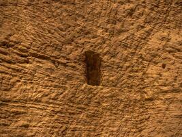 pickaxe signs in Mines Bruoux Ocher Mine in Canyon valley massif in Provence france photo