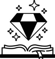 diamond is on top of an open book vector