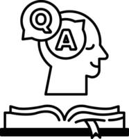 man head is shown with the letters A and Q on it vector