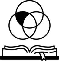 book with a ribbon is open to a page with a diagram of a triangle vector