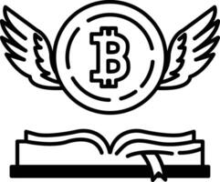 coin with the letter B on it is shown above an open book vector