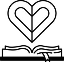 heart is shown with a book open vector
