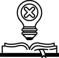 light bulb is shown with an X over it vector