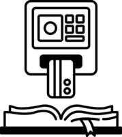 card reader with a card inserted into it vector