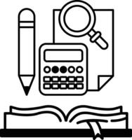 book with a pen and a calculator on the pages vector