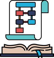 A book with a diagram of a flow chart on the page vector