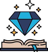 A diamond is on top of an open book vector