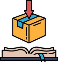 A box is being opened and the contents are being pulled out vector