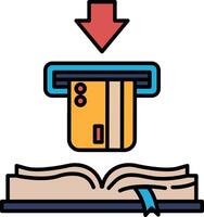 A book with a card sticking out of it vector