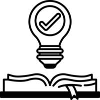 light bulb is shown above an open book vector