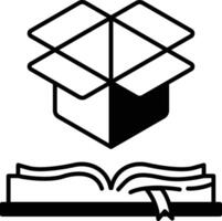 box with a book inside of it vector