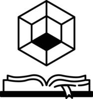cube is shown with a book on top of it vector