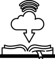 cloud with a download arrow pointing down vector