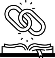 chain link is shown above an open book vector
