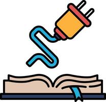 A book with a plug sticking out of it vector