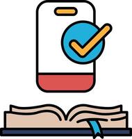 A phone is displayed with a check mark on it vector