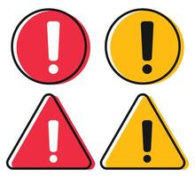 Warning sign and symbol isolated on white background. vector
