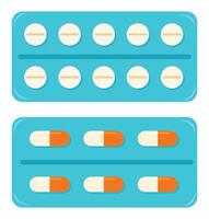 Set of icon pills and capsules isolated on white background. vector