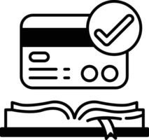 credit card is shown with a check mark on it vector