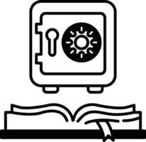 graphic of a safe with a keyhole and a red knob vector