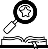 magnifying glass is shown with a star in the middle of it vector