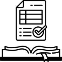 check mark is on a piece of paper with a list of items vector
