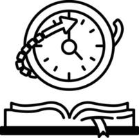 clock with a circle and a arrow pointing to the right vector