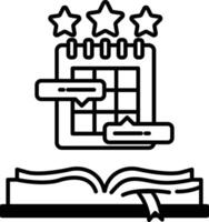 calendar with stars and a book with a cover vector