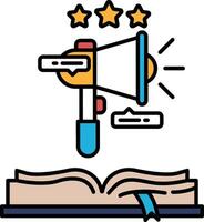 A book with a microphone and three stars on it vector