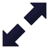 Zoom in arrow icon isolated on white background. vector