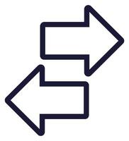 Switch arrow outline icon isolated on white background. vector