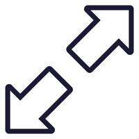 Zoom in arrow outline icon isolated on white background. vector
