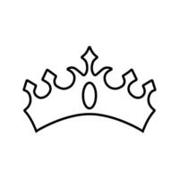 Crown icon or sign. Outline crown icon for web design isolated on white background vector