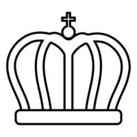 Crown icon. Outline crown icon for web design isolated on white background. Sign design. vector