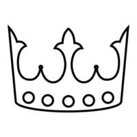 Crown symbol. Outline illustration of crown icon for web vector